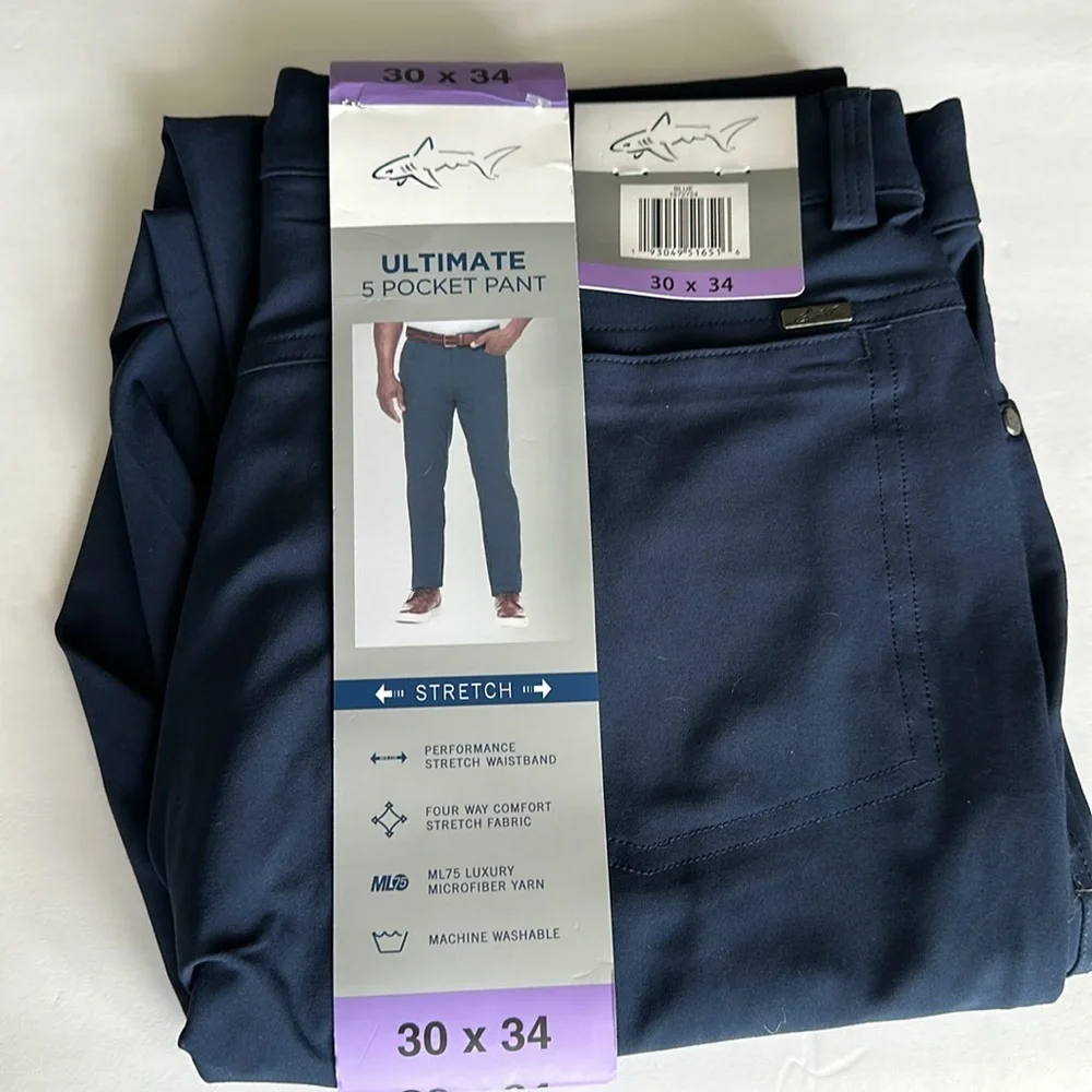 Greg Norman- Men's Pants-Ultimate 5 Pocket Color Blue - Picture 14 of 14